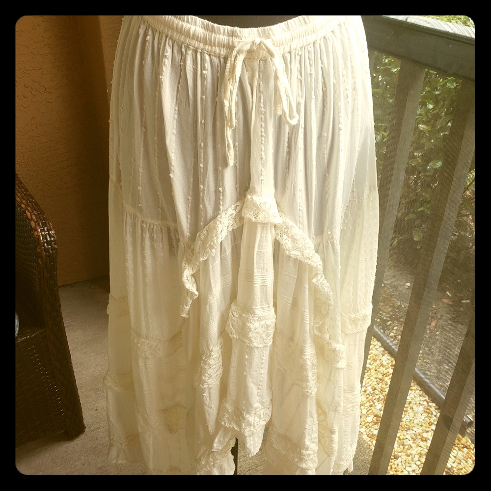 NWT Sacred Threads Boho Prairie Midi Skirt
